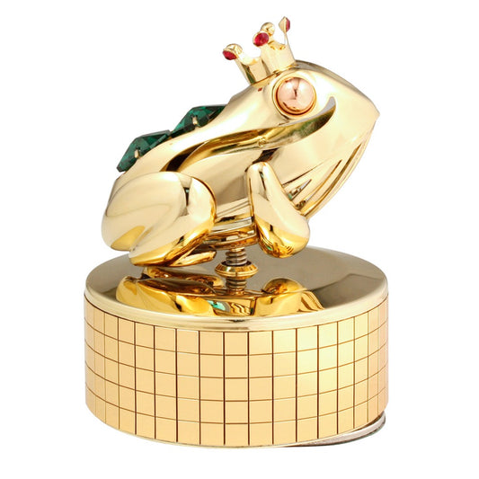 Golden Frog Serenade – Crystal Art Music Box